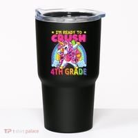 Back To School Unicorn Rainbow Ready To Crush 4th Grade Tumbler thumb 0
