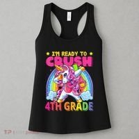 Back To School Unicorn Rainbow Ready To Crush 4th Grade Women's Tank Top thumb 3