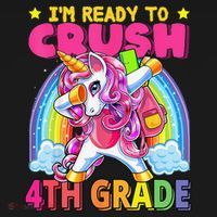 Back To School Unicorn Rainbow Ready To Crush 4th Grade Women's Tank Top thumb 5