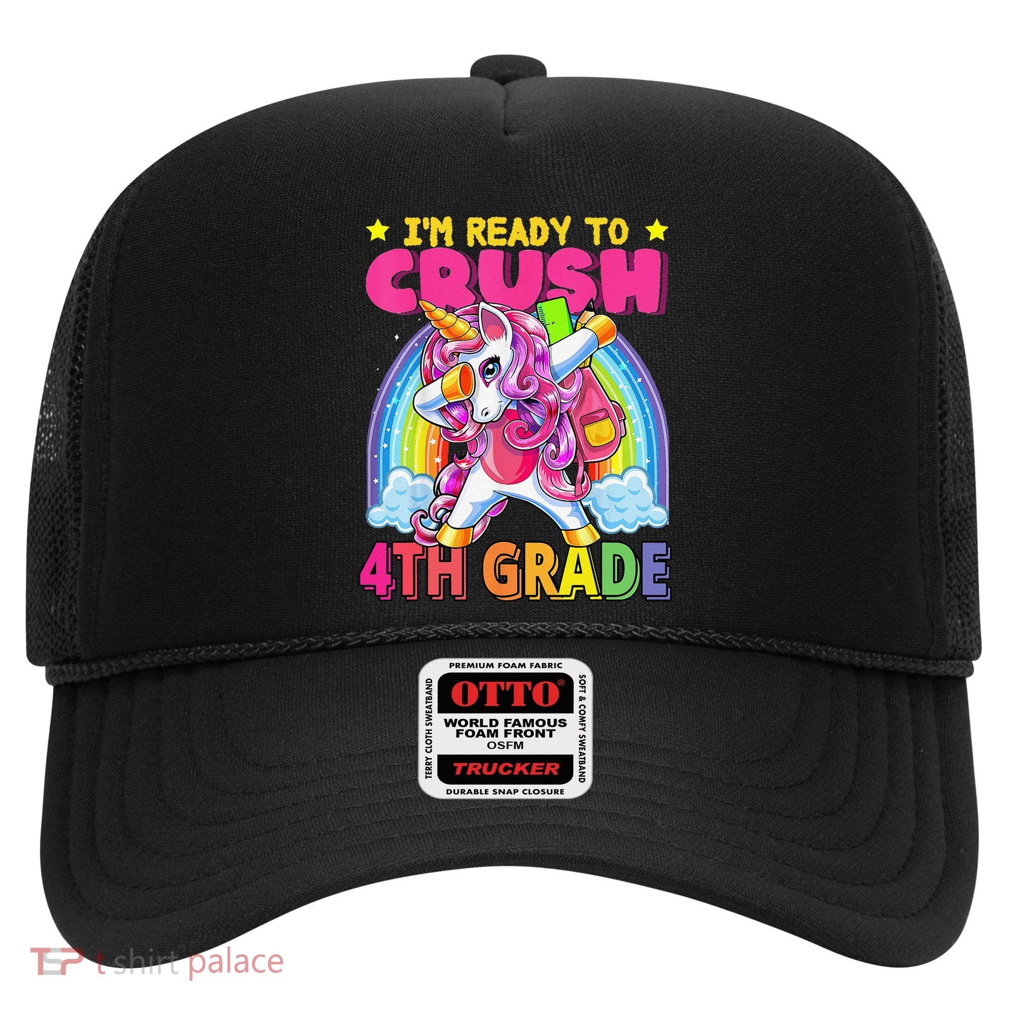 Back To School Unicorn Rainbow Ready To Crush 4th Grade Hat