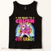 Back To School Unicorn Rainbow Ready To Crush 4th Grade Tank Top thumb 2