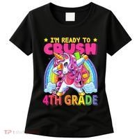 Back To School Unicorn Rainbow Ready To Crush 4th Grade Women's T-Shirt thumb 0