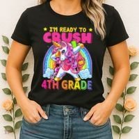 Back To School Unicorn Rainbow Ready To Crush 4th Grade Women's T-Shirt thumb 2