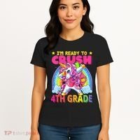 Back To School Unicorn Rainbow Ready To Crush 4th Grade Women's T-Shirt thumb 4