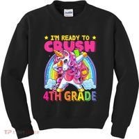Back To School Unicorn Rainbow Ready To Crush 4th Grade Kids Sweatshirt thumb 0