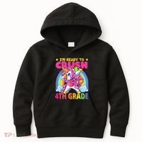 Back To School Unicorn Rainbow Ready To Crush 4th Grade Kids Hoodie thumb 0
