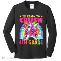 Back To School Unicorn Rainbow Ready To Crush 4th Grade Kids Long Sleeve Shirt thumb 0