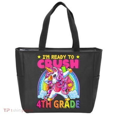 Back To School Unicorn Rainbow Ready To Crush 4th Grade Tote Bag