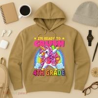 Back To School Unicorn Rainbow Ready To Crush 4th Grade Hoodie thumb 3