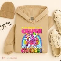 Back To School Unicorn Rainbow Ready To Crush 4th Grade Hoodie thumb 4
