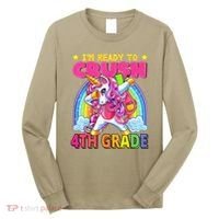 Back To School Unicorn Rainbow Ready To Crush 4th Grade Long Sleeve Shirt thumb 0