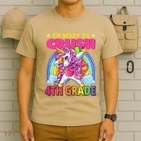 Back To School Unicorn Rainbow Ready To Crush 4th Grade T-Shirt thumb 6