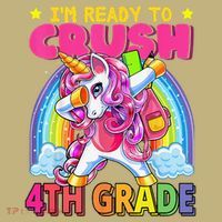 Back To School Unicorn Rainbow Ready To Crush 4th Grade Mousepad thumb 1