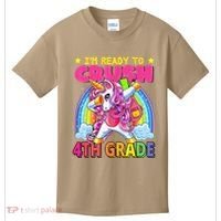 Back To School Unicorn Rainbow Ready To Crush 4th Grade Kids T-Shirt thumb 0