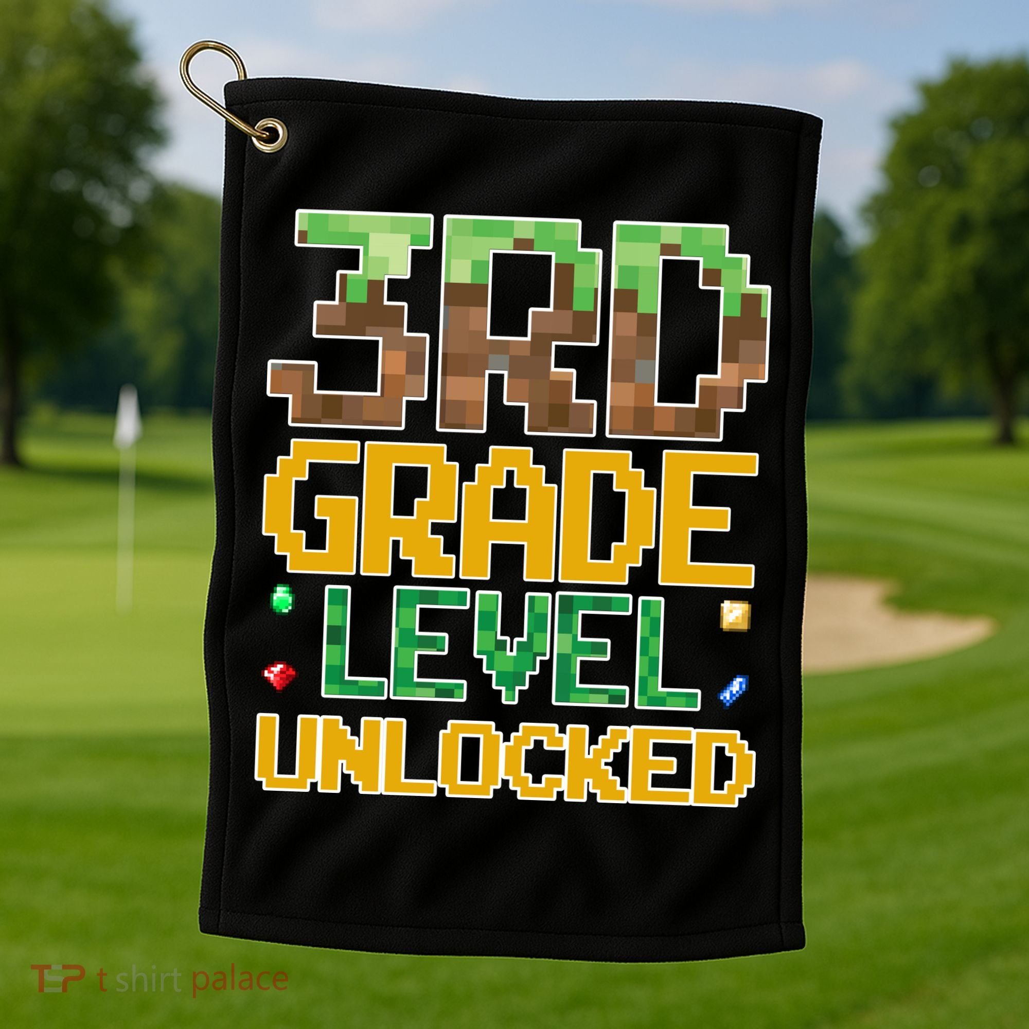 Back To School 3rd Grade Gamer Gaming Golf Towel