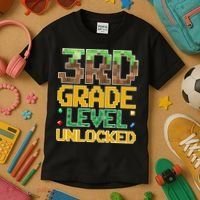 Back To School 3rd Grade Gamer Gaming Kids T-Shirt thumb 3