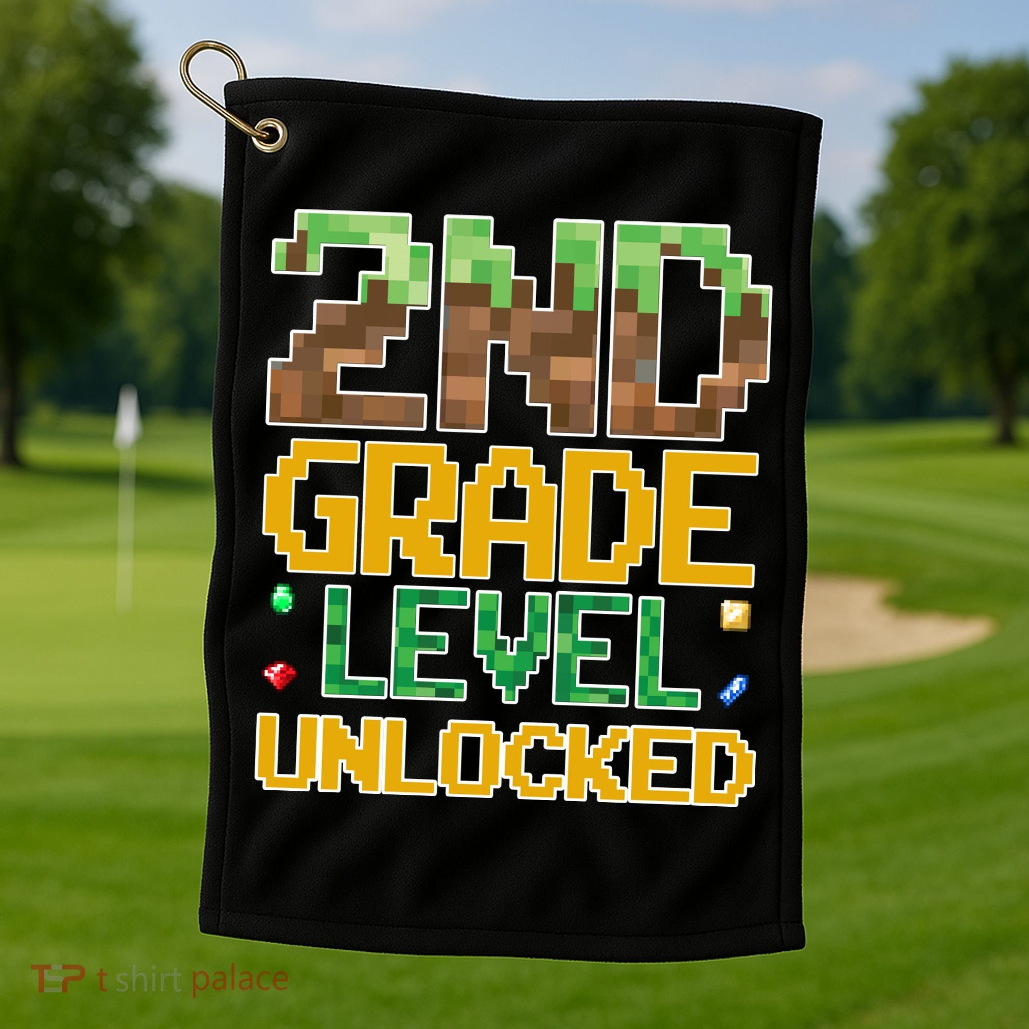 Back To School 2nd Grade Gamer Golf Towel