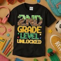 Back To School 2nd Grade Gamer Kids T-Shirt thumb 3