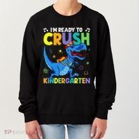 Back To School Dino I'm Ready To Crush Kindergarten Dinosaur Women's Sweatshirt thumb 0