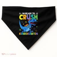 Back To School Dino I'm Ready To Crush Kindergarten Dinosaur USA-Made Doggie Bandana thumb 0