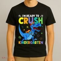 Back To School Dino I'm Ready To Crush Kindergarten Dinosaur T-Shirt thumb 3