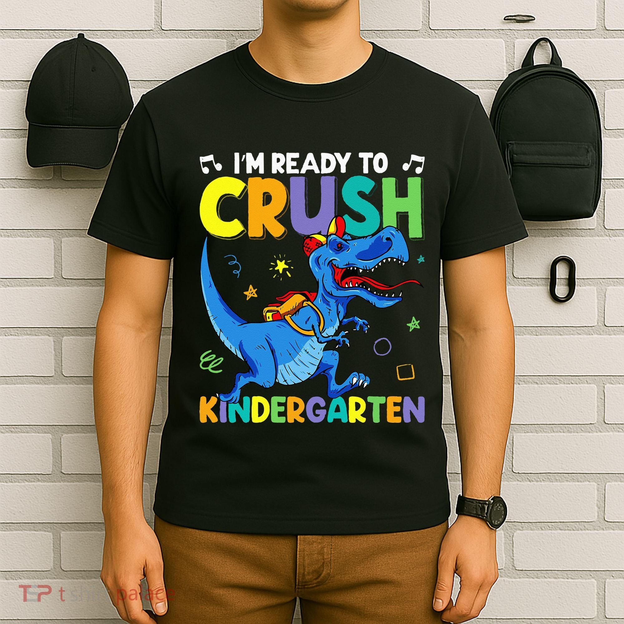 Back To School Dino I'm Ready To Crush Kindergarten Dinosaur T-Shirt