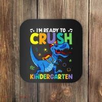Back To School Dino I'm Ready To Crush Kindergarten Dinosaur Coaster thumb 0