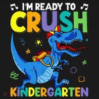 Back To School Dino I'm Ready To Crush Kindergarten Dinosaur Women's Hoodie thumb 2