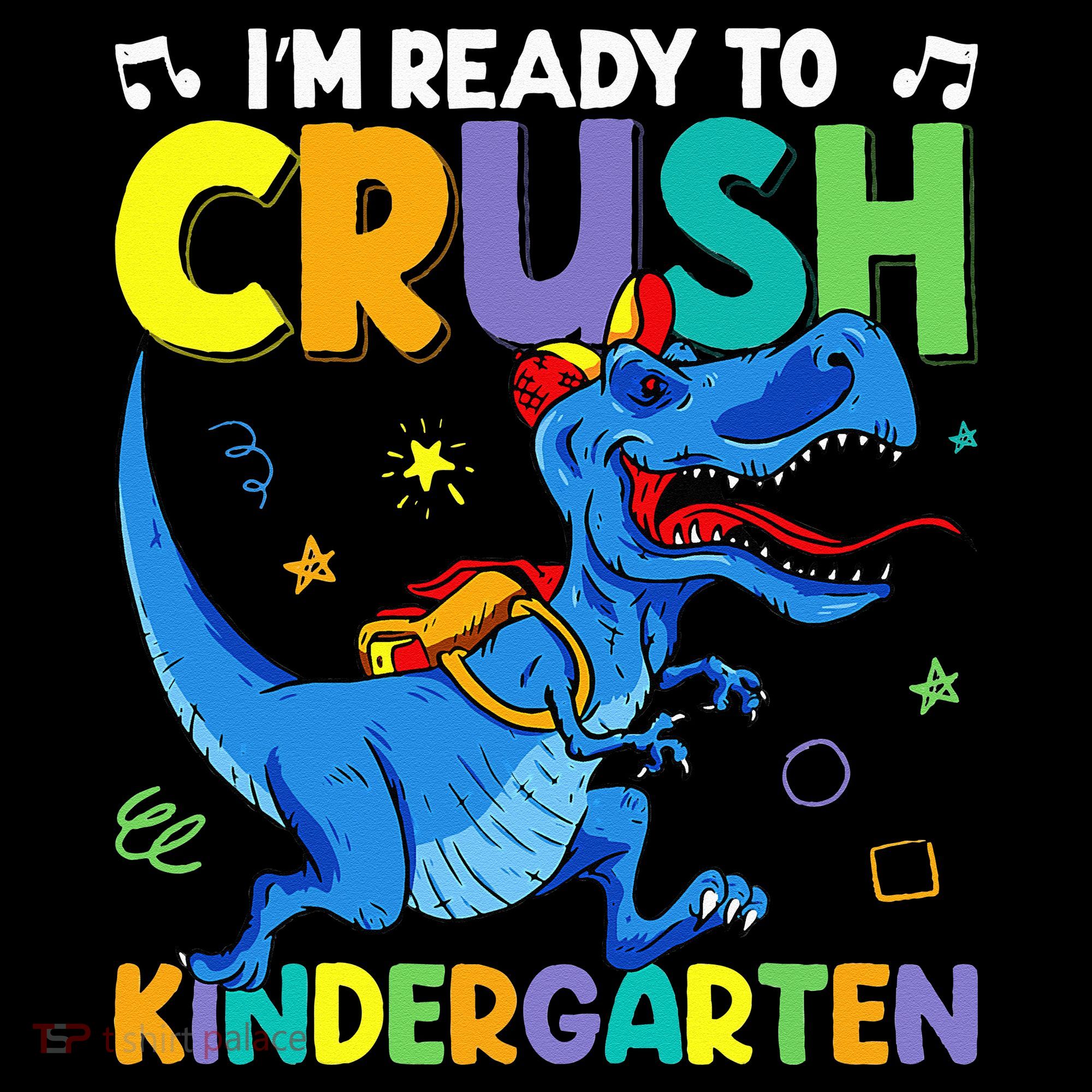 Back To School Dino I'm Ready To Crush Kindergarten Dinosaur Women's Hoodie