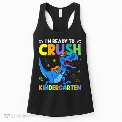 Back To School Dino I'm Ready To Crush Kindergarten Dinosaur Women's Tank Top