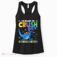 Back To School Dino I'm Ready To Crush Kindergarten Dinosaur Women's Tank Top thumb 0