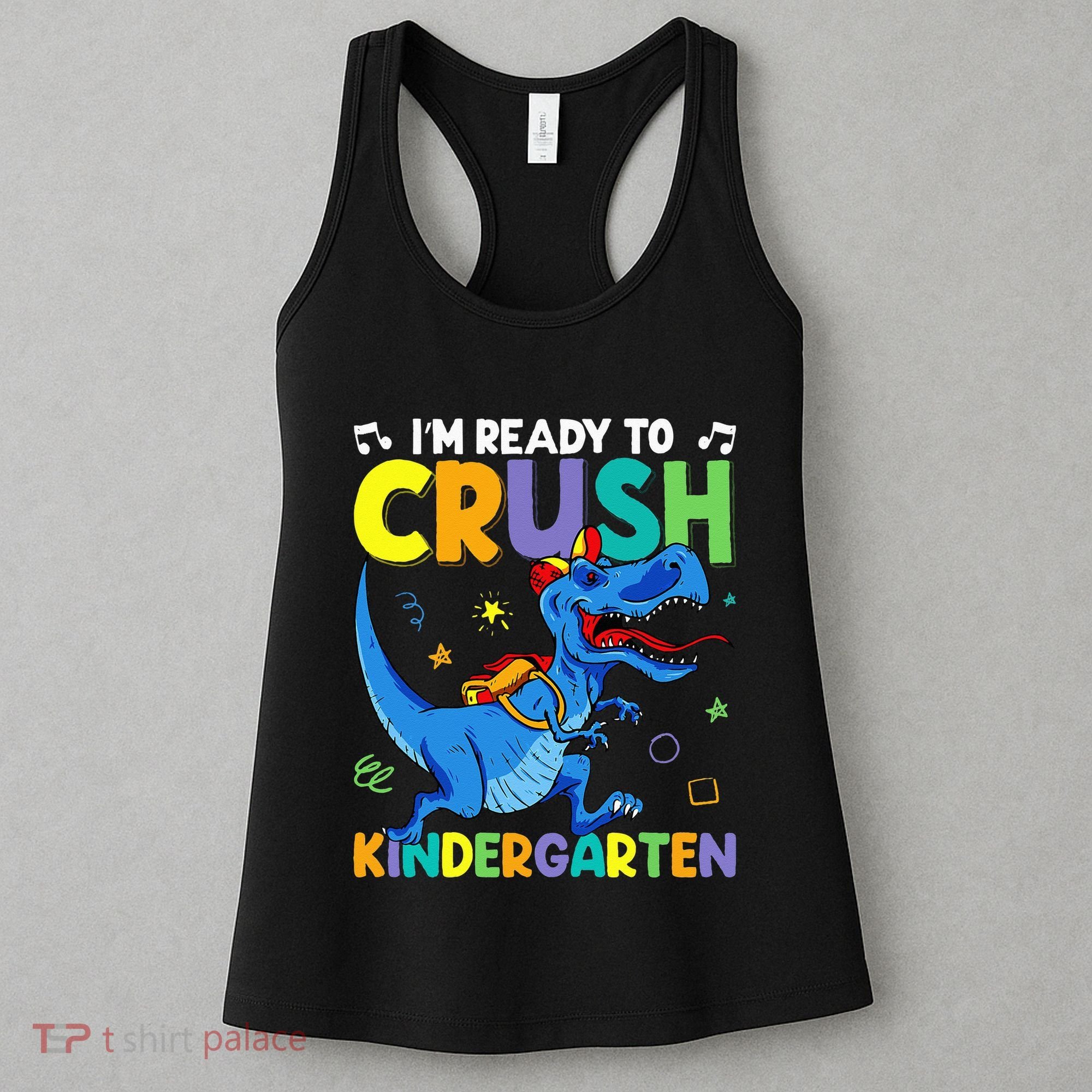 Back To School Dino I'm Ready To Crush Kindergarten Dinosaur Women's Tank Top