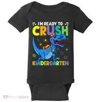 Back To School Dino I'm Ready To Crush Kindergarten Dinosaur Baby Bodysuit thumb 0