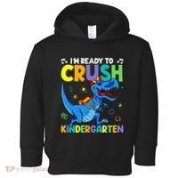 Back To School Dino I'm Ready To Crush Kindergarten Dinosaur Toddler Hoodie thumb 0