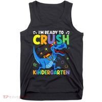 Back To School Dino I'm Ready To Crush Kindergarten Dinosaur Tank Top thumb 0