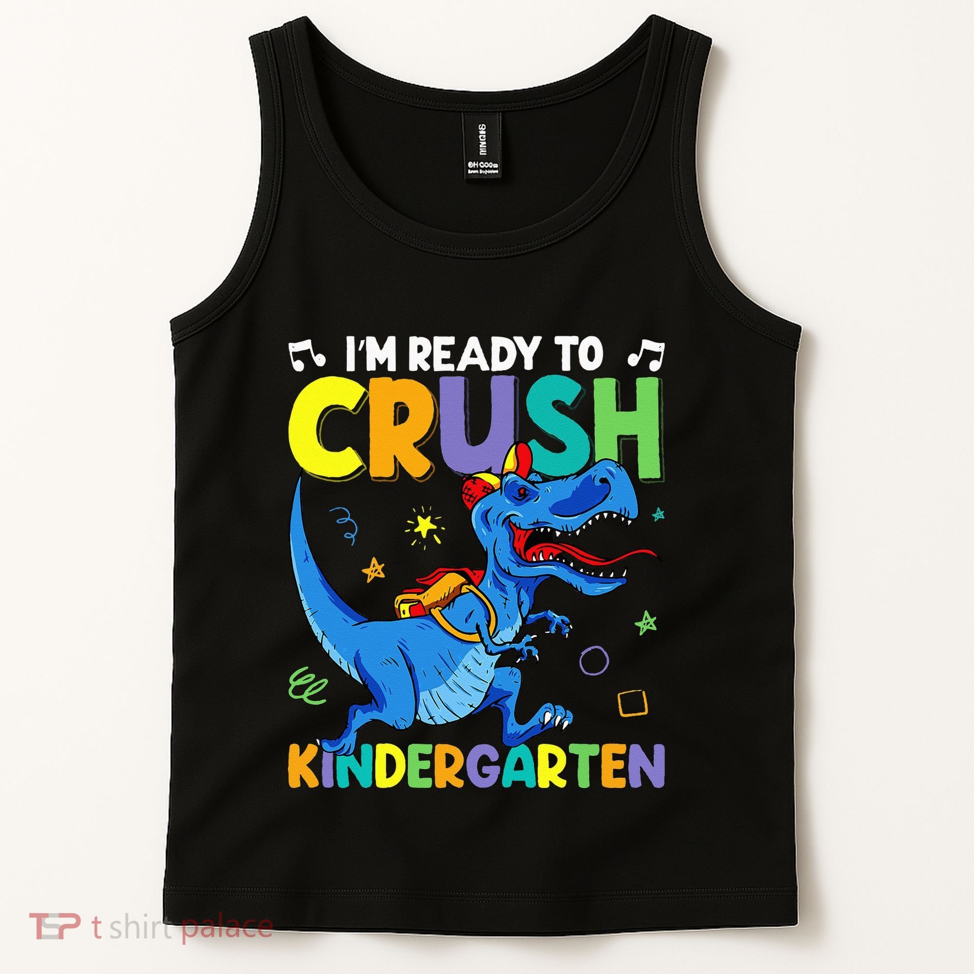 Back To School Dino I'm Ready To Crush Kindergarten Dinosaur Tank Top