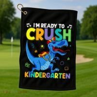 Back To School Dino I'm Ready To Crush Kindergarten Dinosaur Golf Towel thumb 1