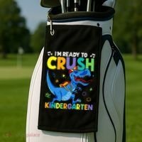 Back To School Dino I'm Ready To Crush Kindergarten Dinosaur Golf Towel thumb 2