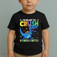Back To School Dino I'm Ready To Crush Kindergarten Dinosaur Toddler T-Shirt thumb 2