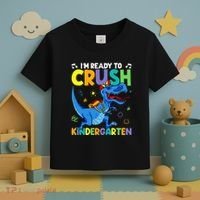 Back To School Dino I'm Ready To Crush Kindergarten Dinosaur Toddler T-Shirt thumb 3