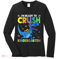 Back To School Dino I'm Ready To Crush Kindergarten Dinosaur Women's Long Sleeve Shirt thumb 0
