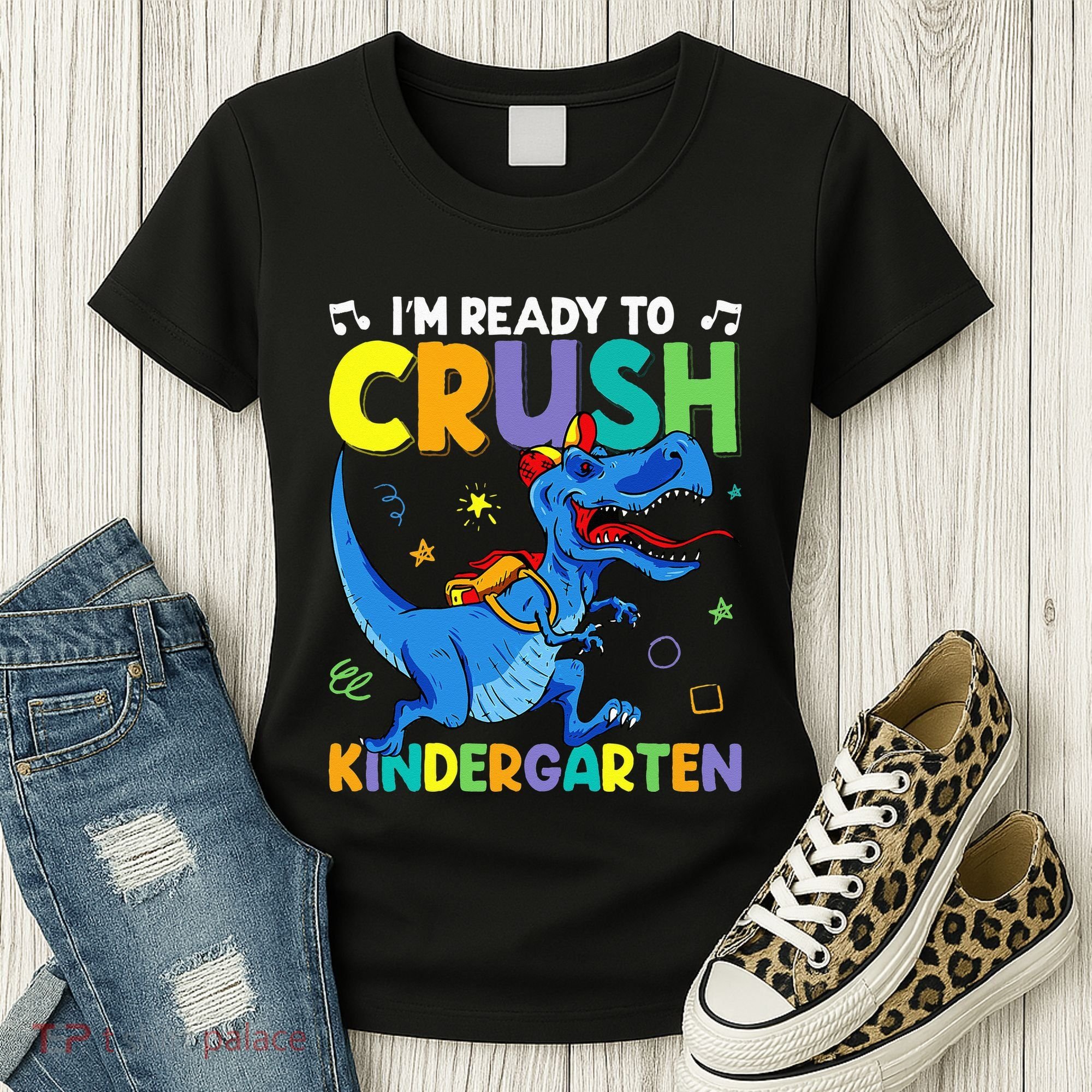 Back To School Dino I'm Ready To Crush Kindergarten Dinosaur Women's T-Shirt