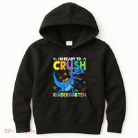 Back To School Dino I'm Ready To Crush Kindergarten Dinosaur Kids Hoodie thumb 0