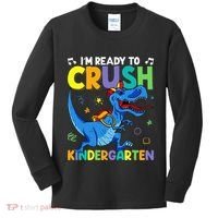 Back To School Dino I'm Ready To Crush Kindergarten Dinosaur Kids Long Sleeve Shirt thumb 0