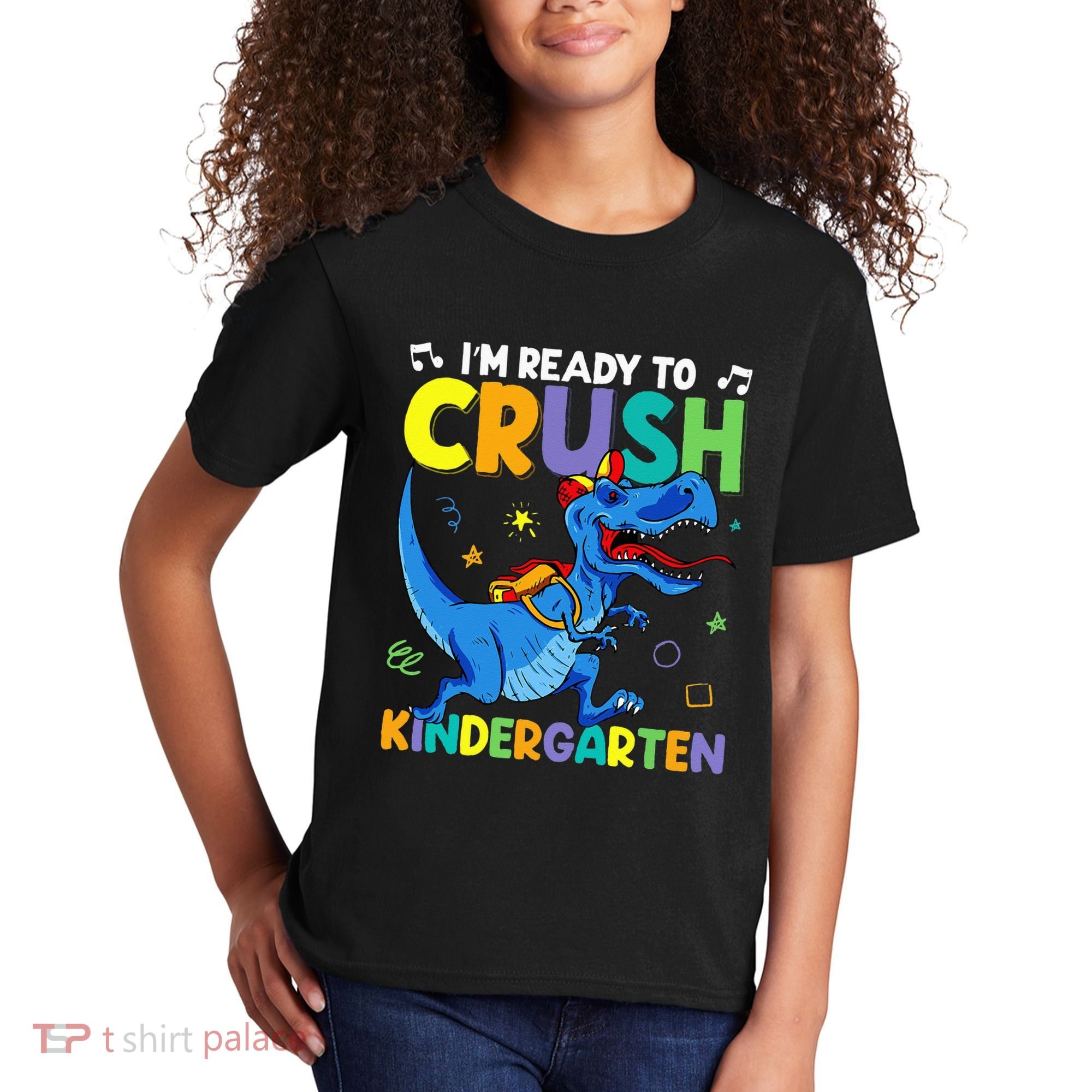 Back To School Dino I'm Ready To Crush Kindergarten Dinosaur Kids T-Shirt