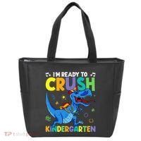Back To School Dino I'm Ready To Crush Kindergarten Dinosaur Tote Bag thumb 0