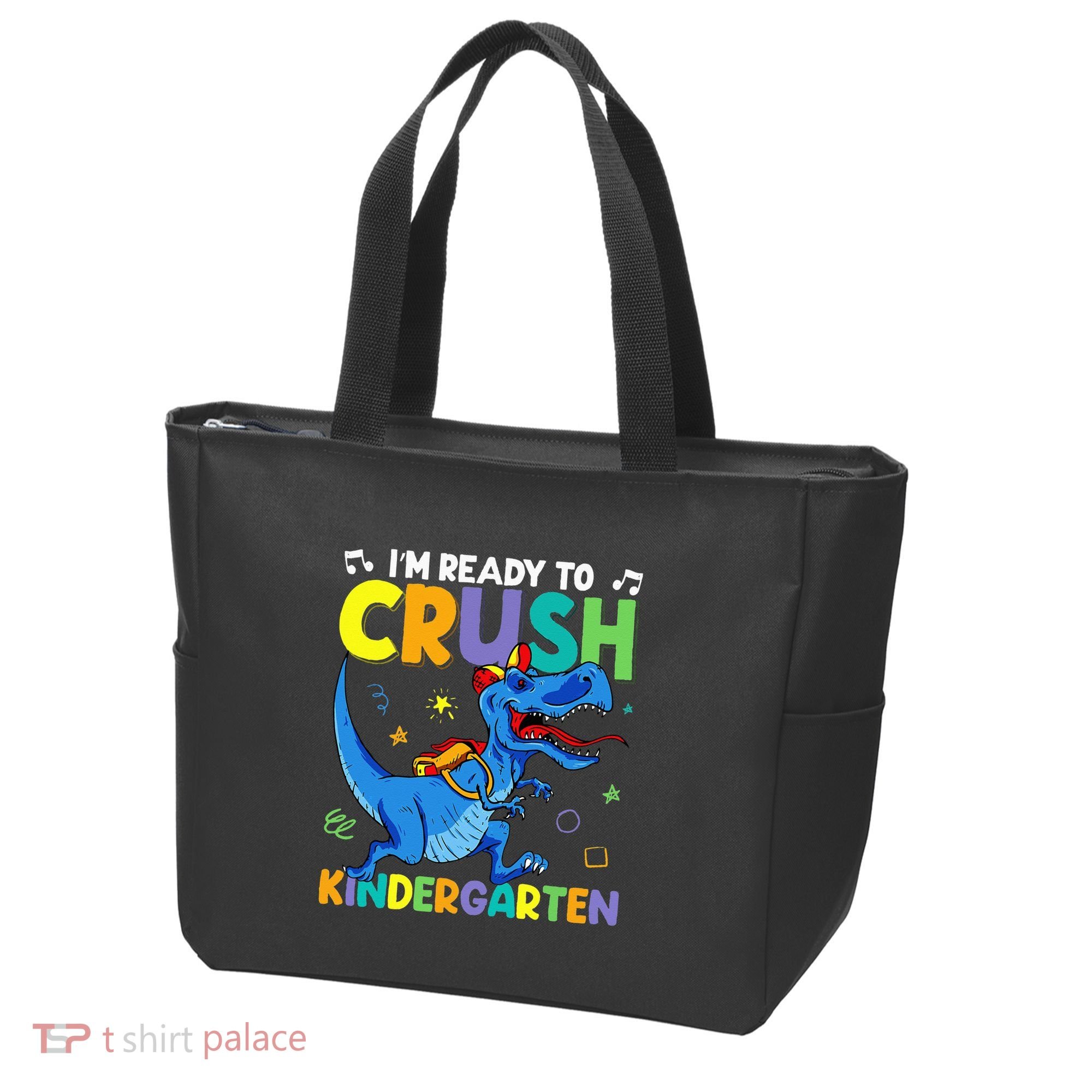 Back To School Dino I'm Ready To Crush Kindergarten Dinosaur Tote Bag