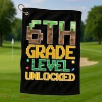 Back To School 6th Grade Gamer Golf Towel thumb 1