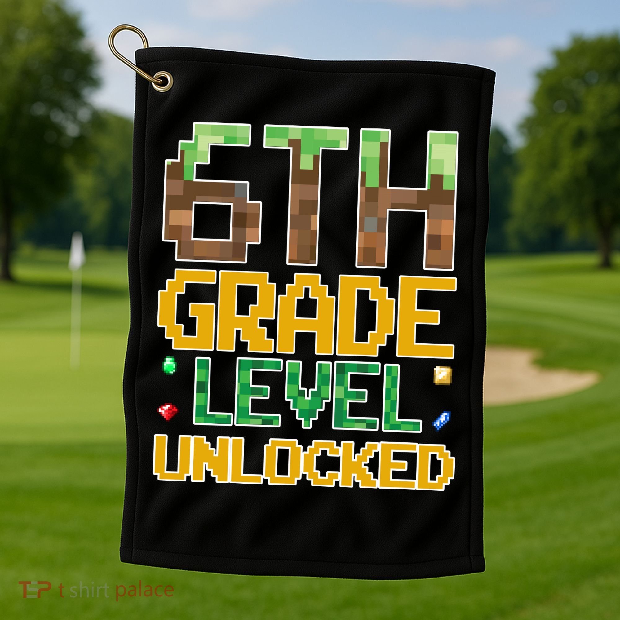 Back To School 6th Grade Gamer Golf Towel