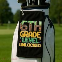 Back To School 6th Grade Gamer Golf Towel thumb 2